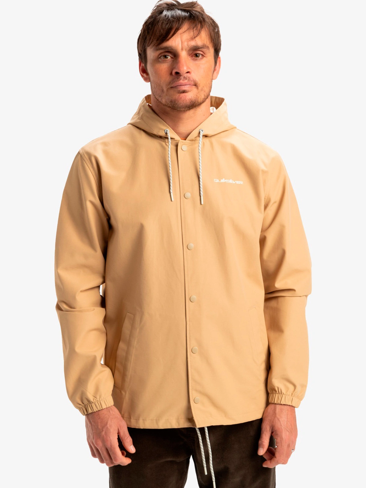 CASACA HOMBRE QUIKSILVER CAQUI RAIN CLOUD HOODED COACH - 1