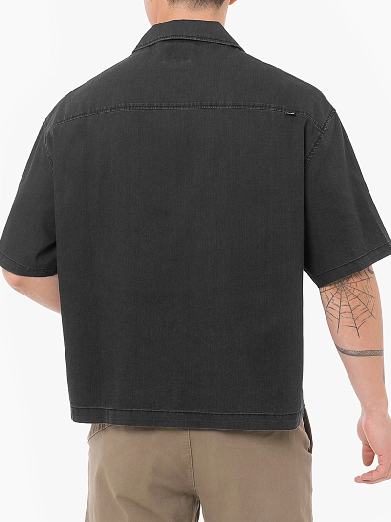 CAMISA MANGA CORTA ALGODÓN HOMBRE GZUCK CARBÓN BOXLUK DENIM BOXY FIT - 2