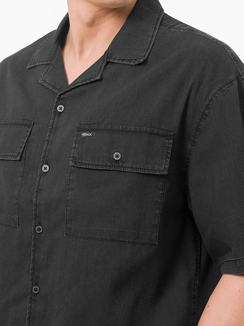 CAMISA MANGA CORTA ALGODÓN HOMBRE GZUCK CARBÓN BOXLUK DENIM BOXY FIT - 3