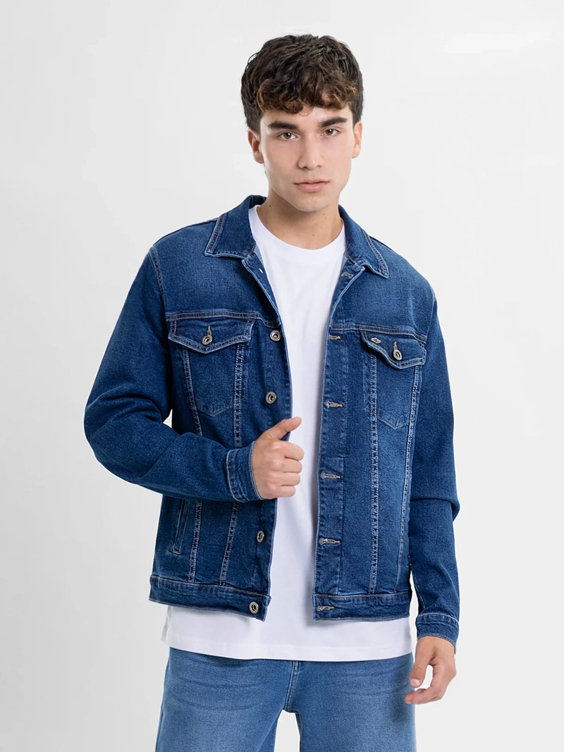 CASACA ALGODÓN HOMBRE KANSAS AZUL BÁSICA - 1
