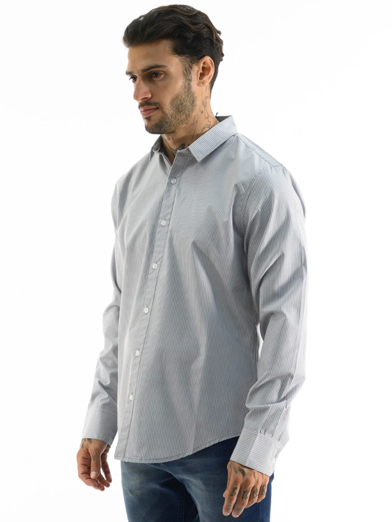 CAMISA MANGA LARGA ALGODÓN HOMBRE BLACKOUT PLATA SPIDER H25 - 3