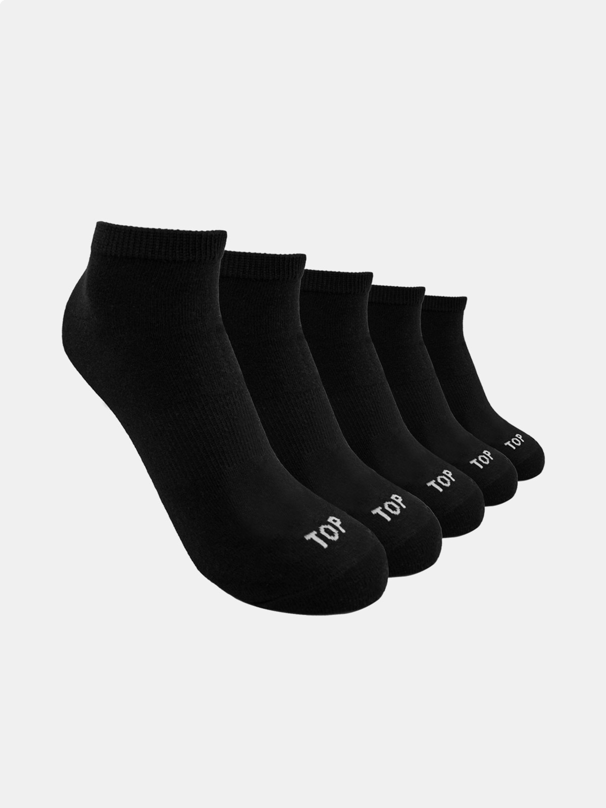 PACK X5 CALCETIN TOBILLERO TOP NEGRO - 1