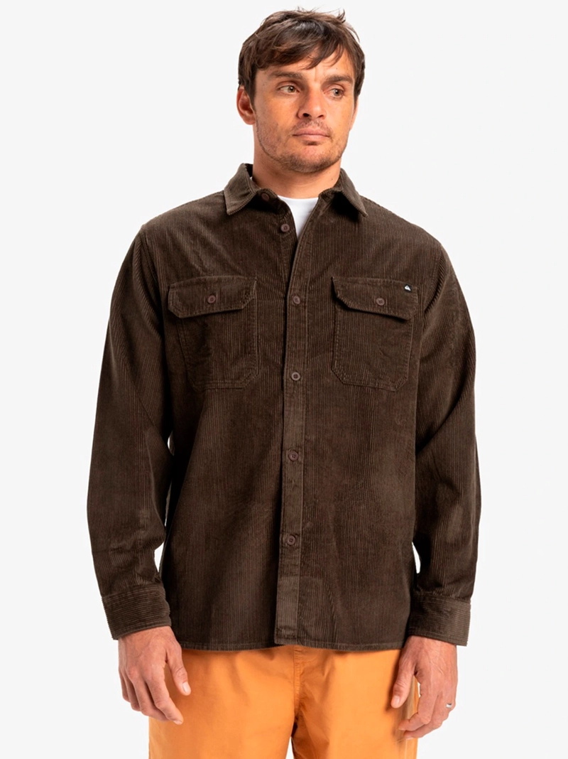 CAMISA MANGA LARGA ALGODÓN HOMBRE QUIKSILVER MARRÓN VENTURE - 1