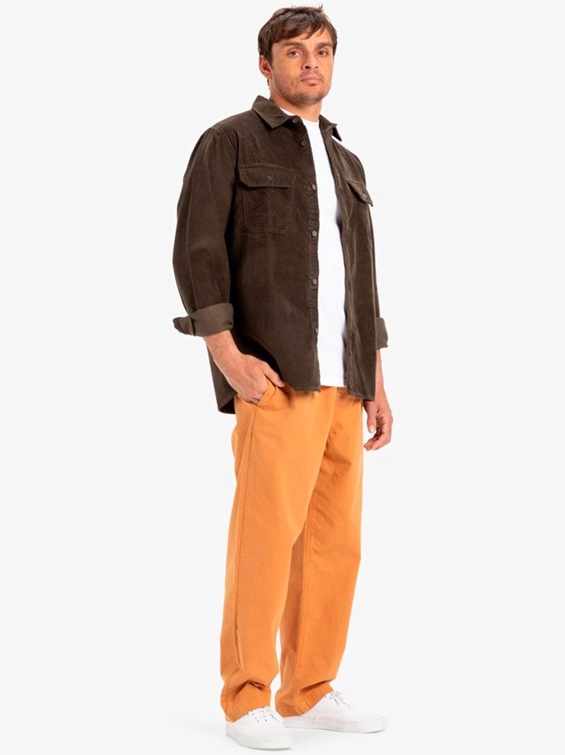 CAMISA MANGA LARGA ALGODÓN HOMBRE QUIKSILVER MARRÓN VENTURE - 4