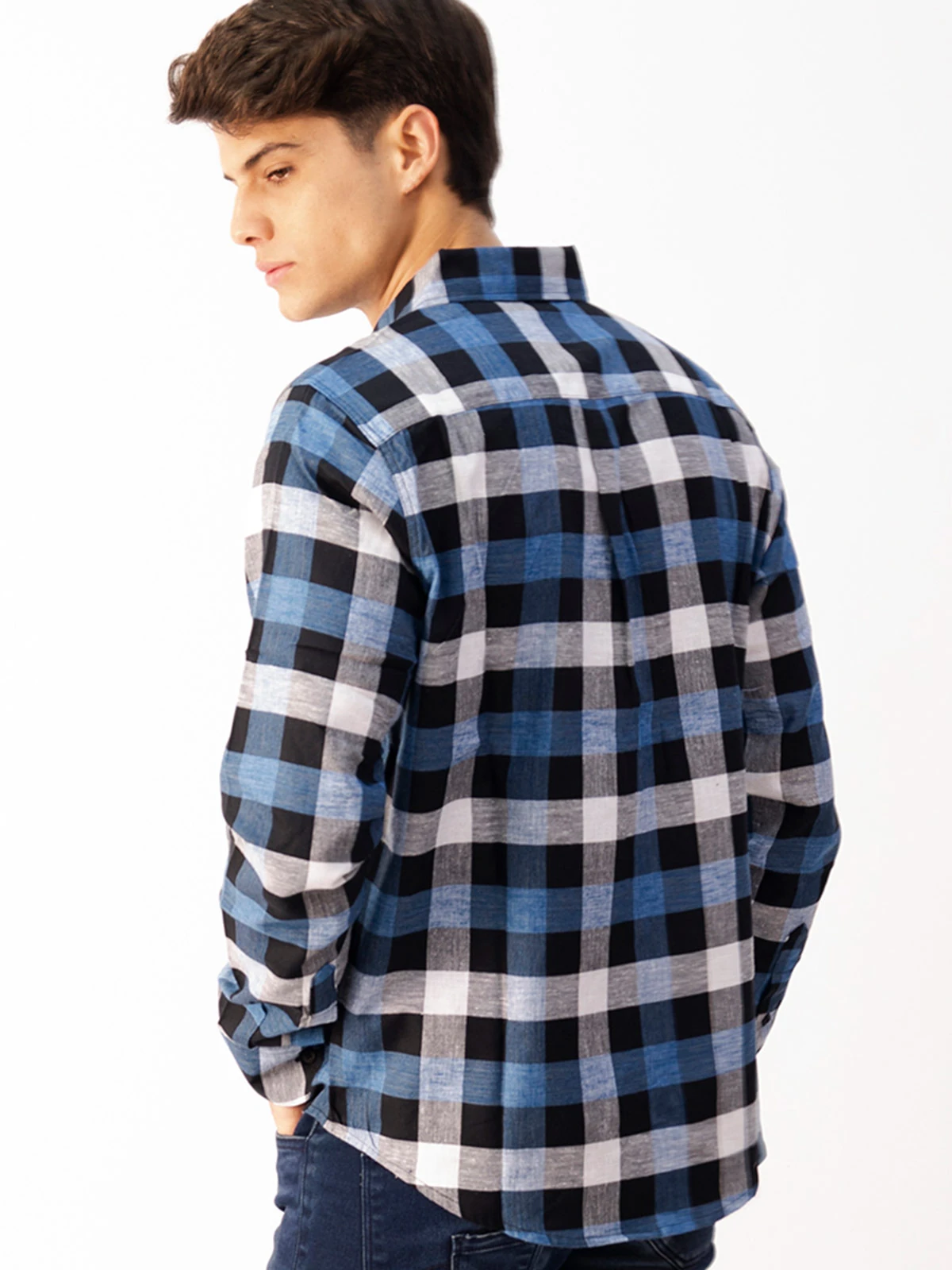 CAMISA MANGA LARGA HOMBRE WOALLANCE AZUL KORN H25 - 2