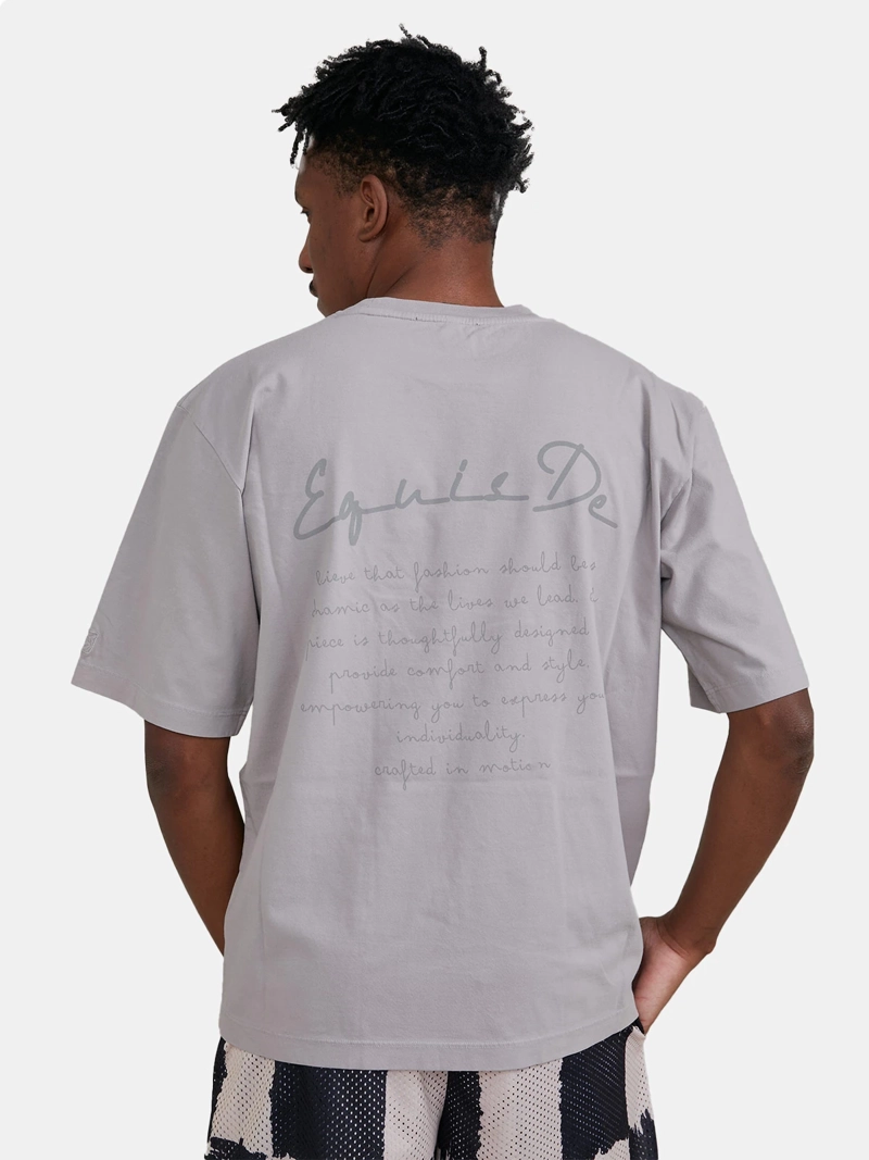 POLO MANGA CORTA ALGODÓN HOMBRE EQUISDE GRIS LETTER TEE - 2