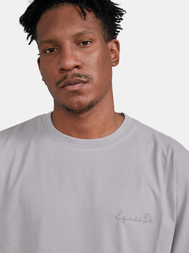 POLO MANGA CORTA ALGODÓN HOMBRE EQUISDE GRIS LETTER TEE - 3
