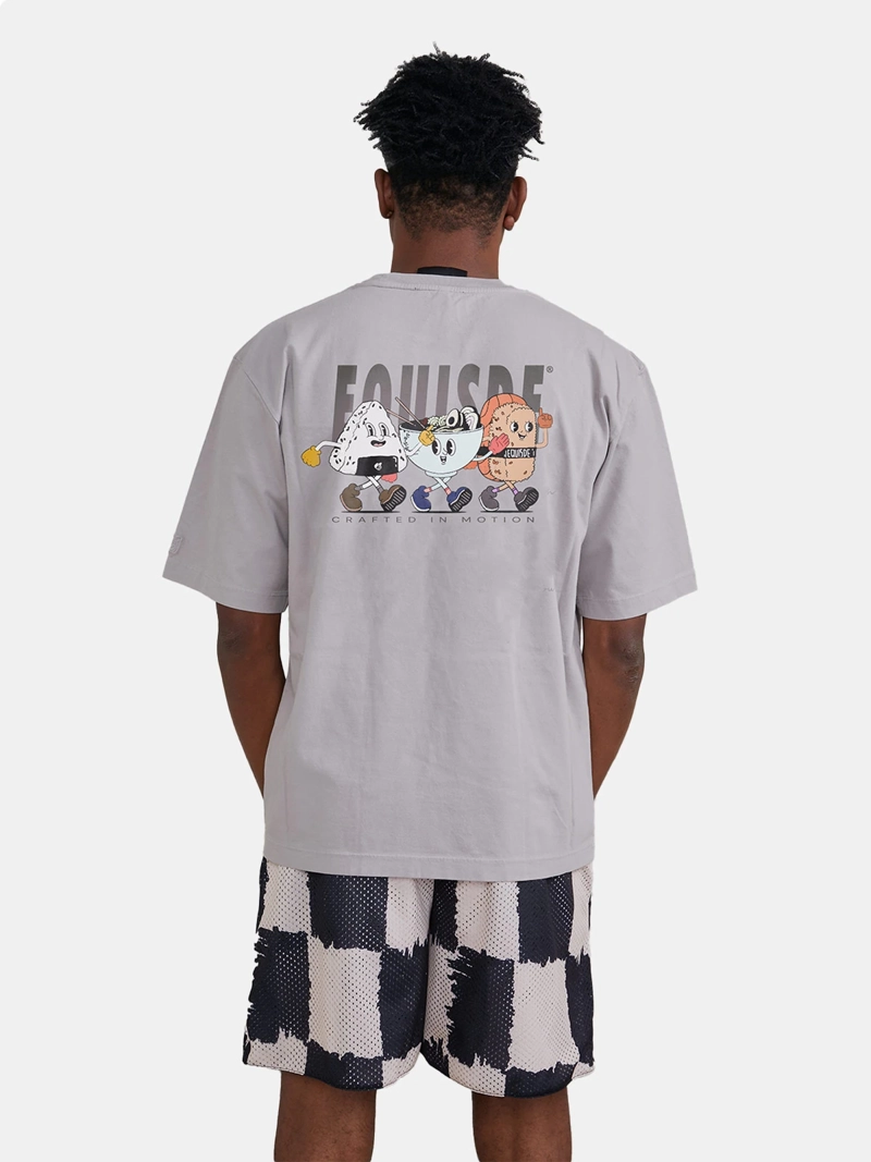 POLO MANGA CORTA ALGODÓN HOMBRE EQUISDE GRIS ASIAN FOOD TEE - 2