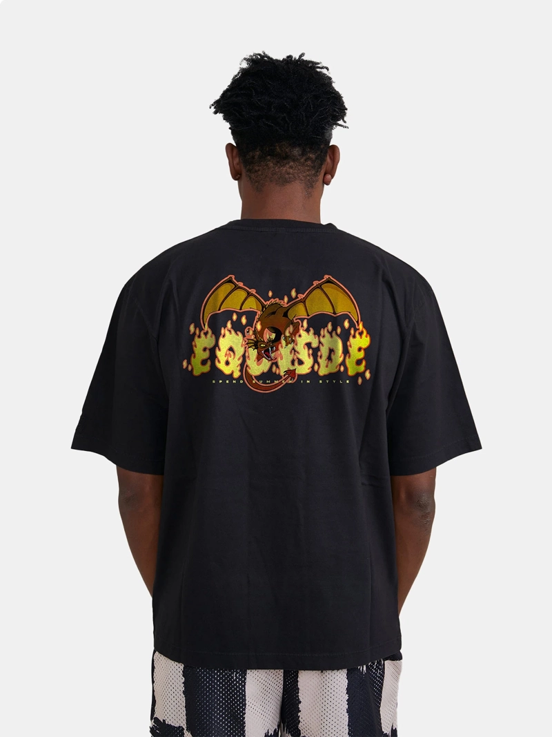 POLO MANGA CORTA ALGODÓN HOMBRE EQUISDE NEGRO DRAGON TEE - 2