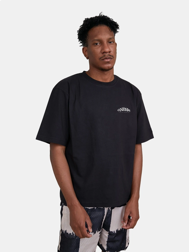 POLO MANGA CORTA ALGODÓN HOMBRE EQUISDE NEGRO ORANGE TEE - 1