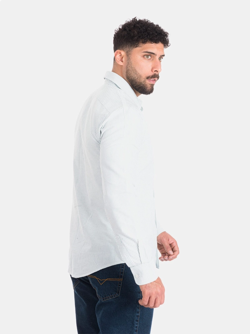 CAMISA MANGA LARGA ALGODÓN HOMBRE METAL JEANS GRIS KALIFAS - 2