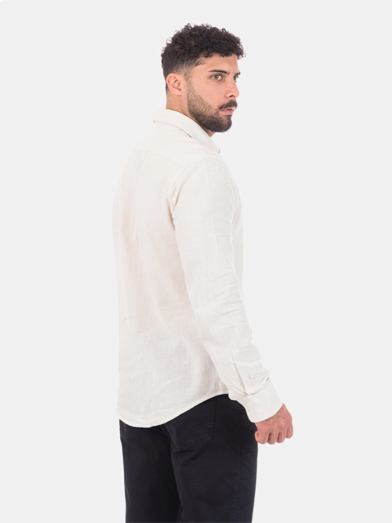 CAMISA MANGA LARGA ALGODÓN HOMBRE METAL JEANS GRIS KALIFAS - 2