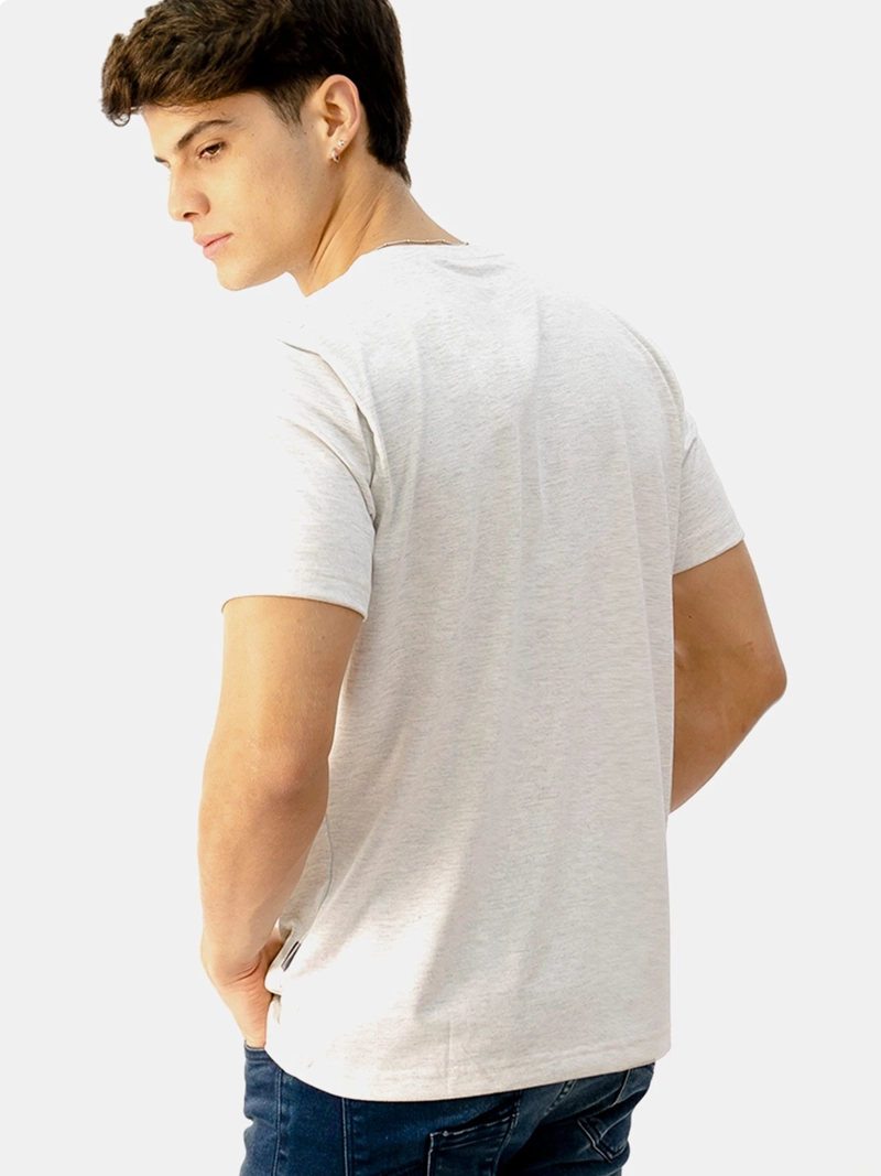 POLO MANGA CORTA ALGODÓN HOMBRE WOALLANCE MELANGE CLASICO 021 H25 - 2
