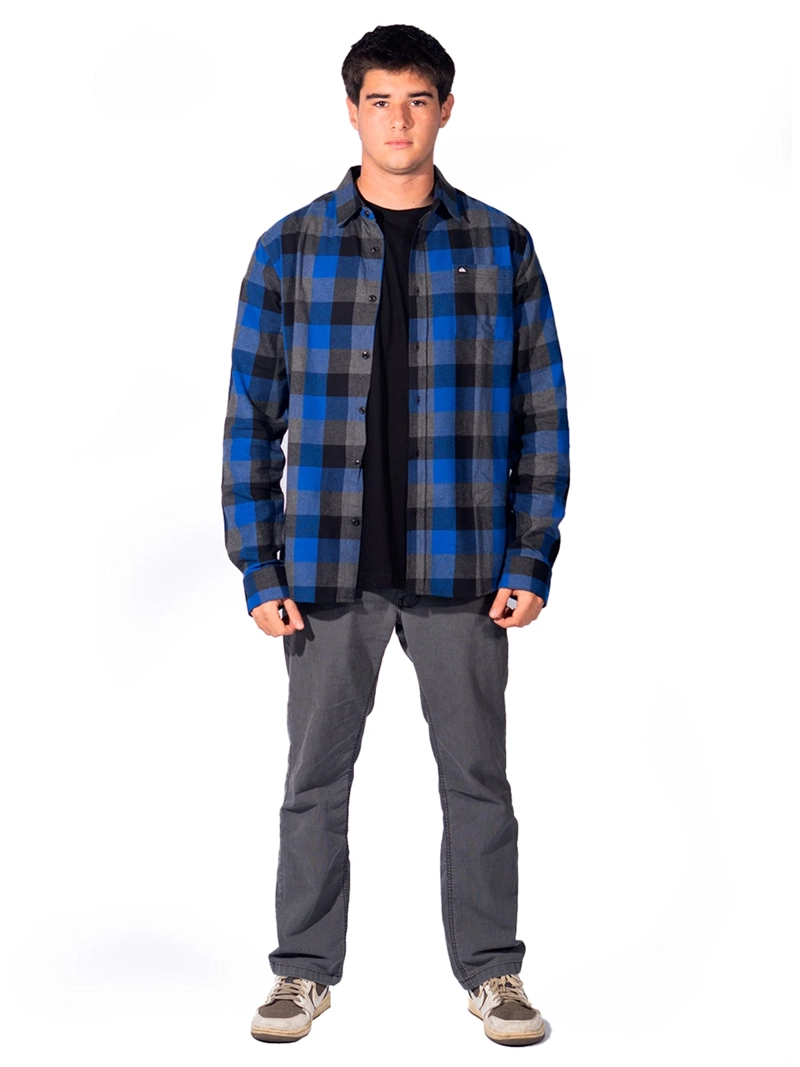 CAMISA MANGA LARGA ALGODÓN HOMBRE QUIKSILVER AZUL ESSENTIAL FLANNEL - 4