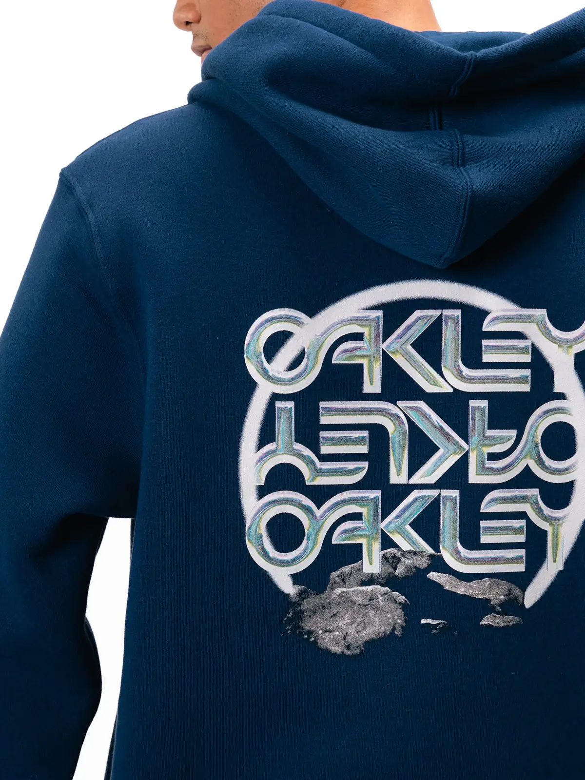POLERA HOMBRE OAKLEY AZUL B1B CHROMED HOODIE - 3