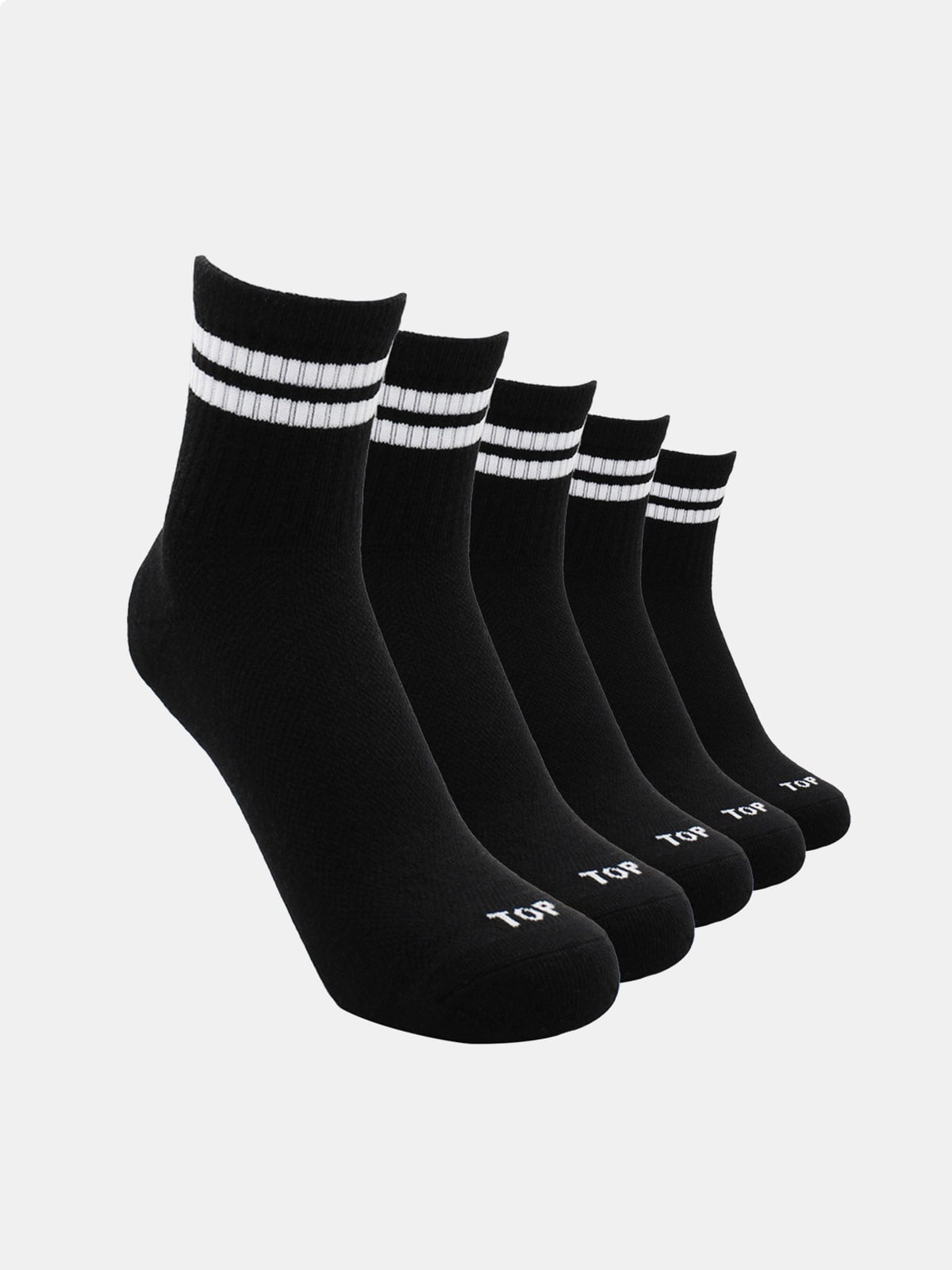 PACK X5 CALCETINES HOMBRE TOP NEGRO LINEA - 1
