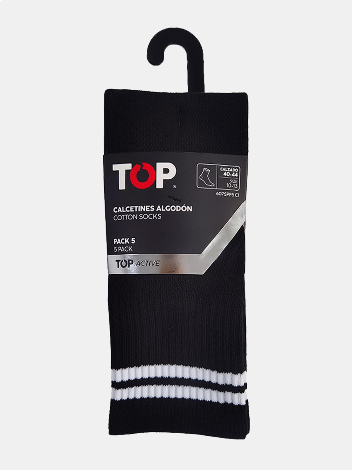 PACK X5 CALCETINES HOMBRE TOP NEGRO LINEA - 3