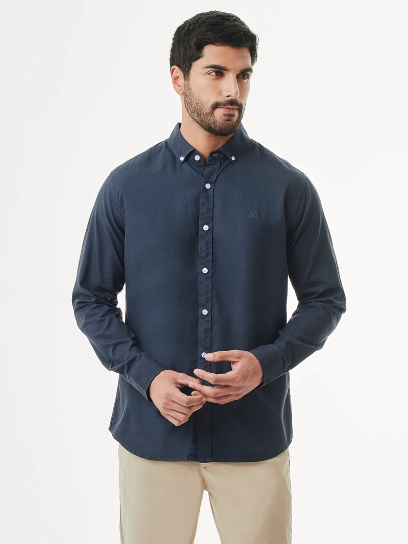 CAMISA MANGA LARGA HOMBRE DUNKELVOLK 100% ALGODON PIMA - 1
