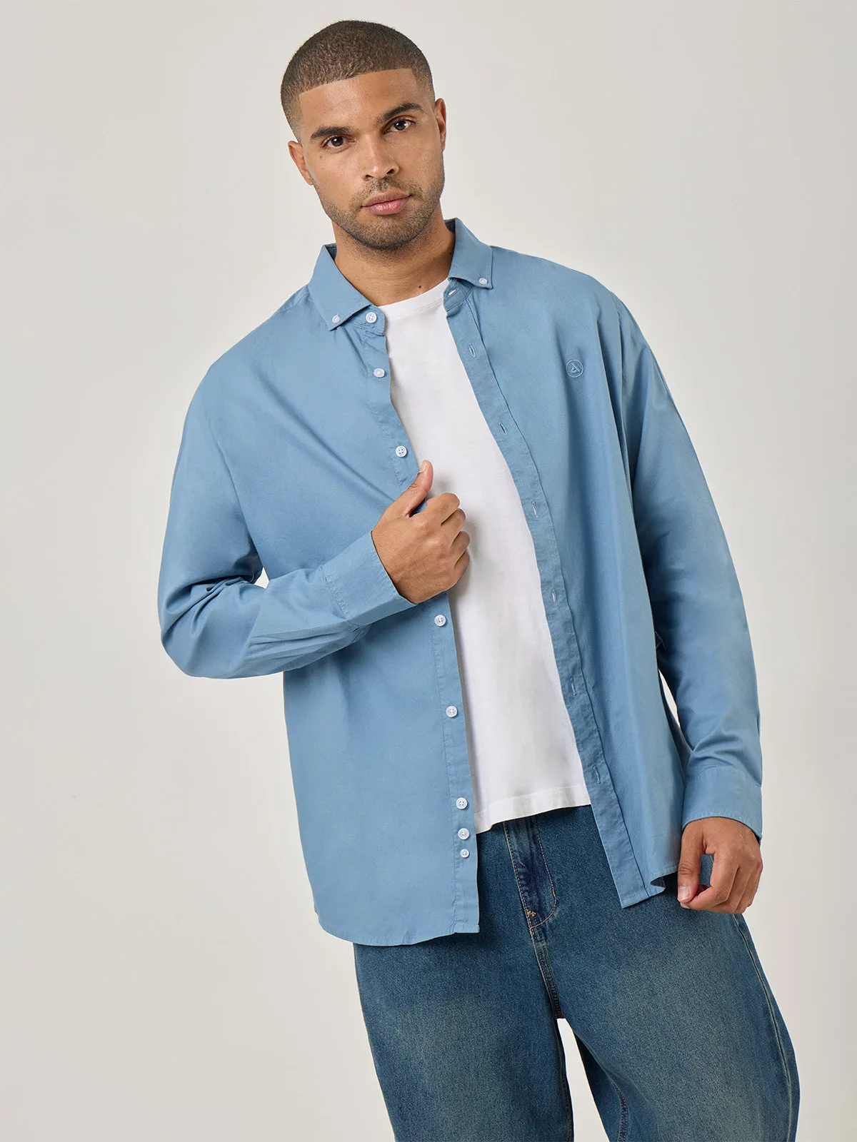 CAMISA MANGA LARGA HOMBRE DUNKELVOLK 100% ALGODON PIMA - 1