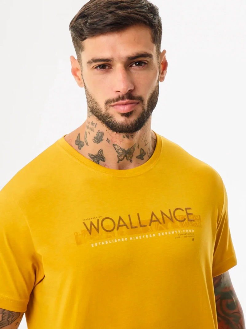 POLO MANGA CORTA HOMBRE WOALLANCE CLASICO MOSTAZA - 4
