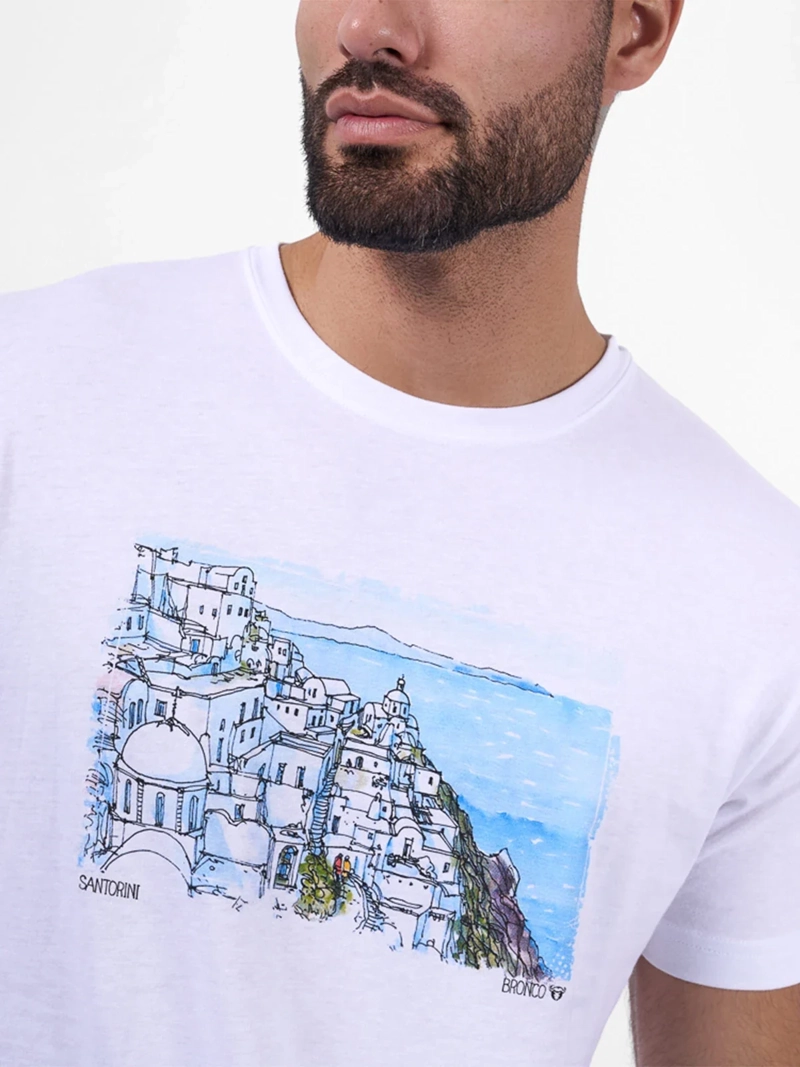 POLO ALGODÓN MANGA CORTA HOMBRE BRONCO SANTORINI BLANCO - 3