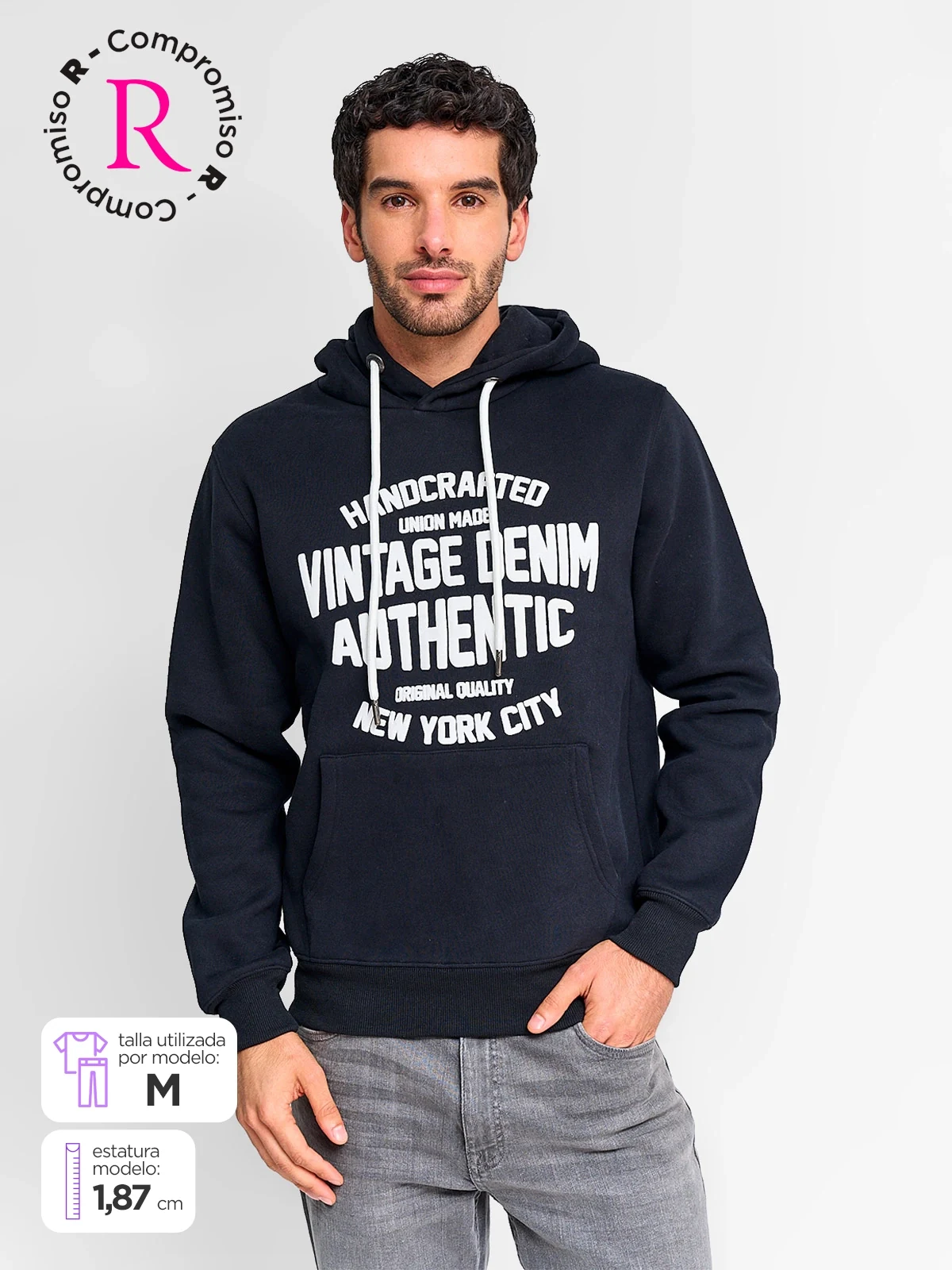 POLERA HOMBRE ROBERT LEWIS HOODIE ECO - 1