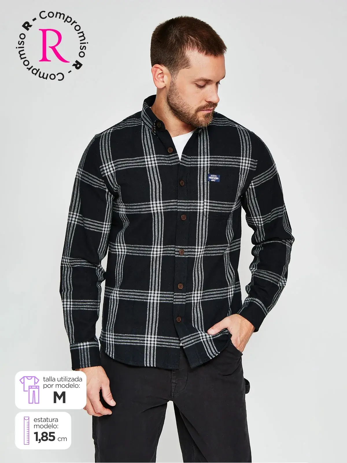 CAMISA MANGA LARGA HOMBRE ROBERT LEWIS ELINA - 1