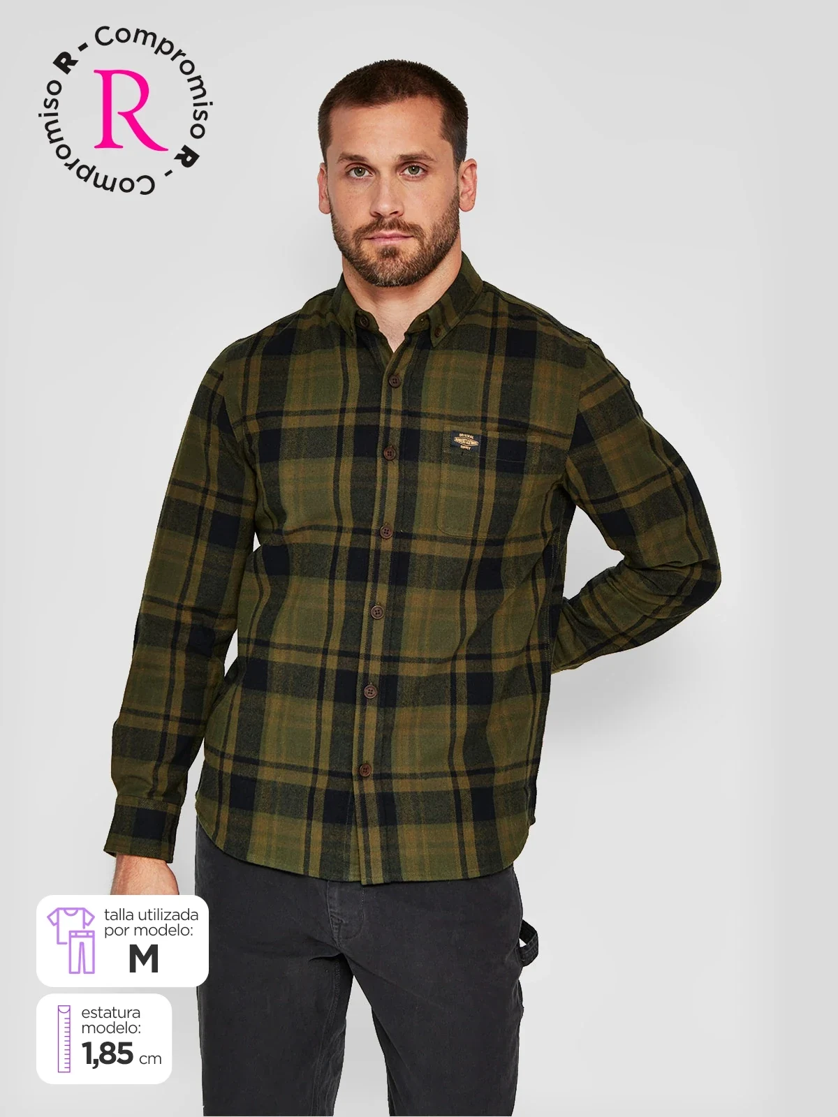 CAMISA MANGA LARGA HOMBRE ROBERT LEWIS ELINA - 1