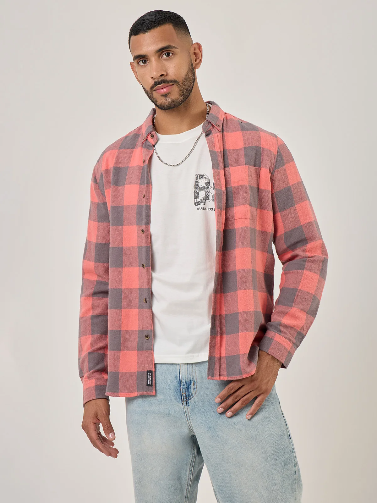 CAMISA MANGA LARGA ALGODÓN HOMBRE BARBADOS JESU - 1
