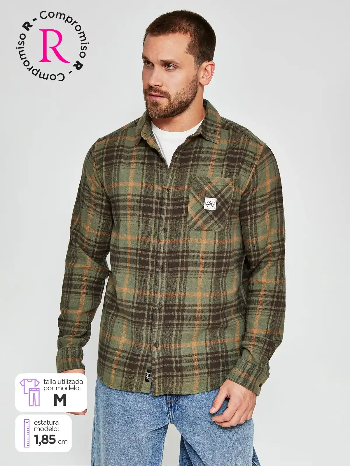 CAMISA MANGA LARGA HOMBRE HALF FRANKA - 1