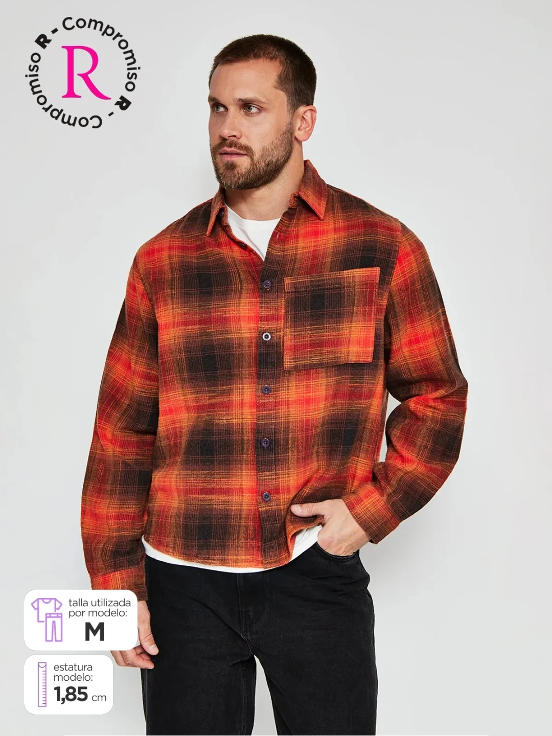CAMISA MANGA LARGA ALGODÓN HOMBRE INDEX ATESA - 1
