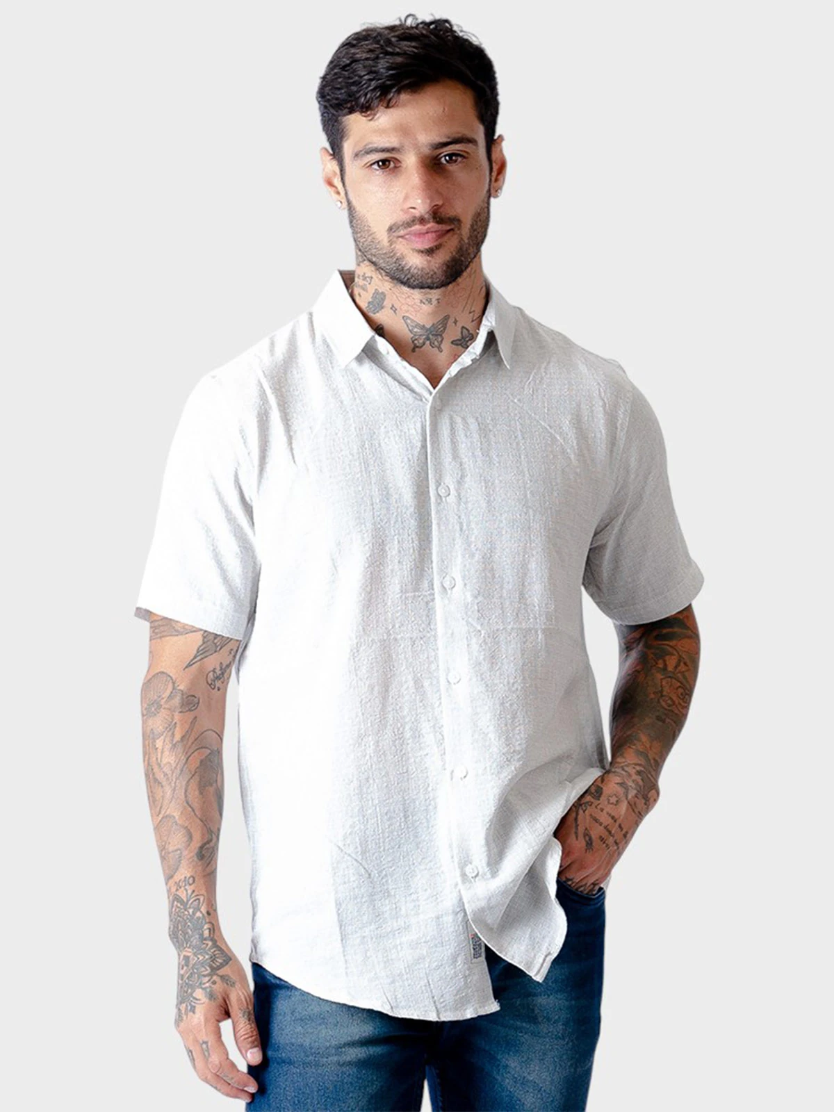 CAMISA MANGA CORTA ALGODÓN HOMBRE WOALLANCE - 1