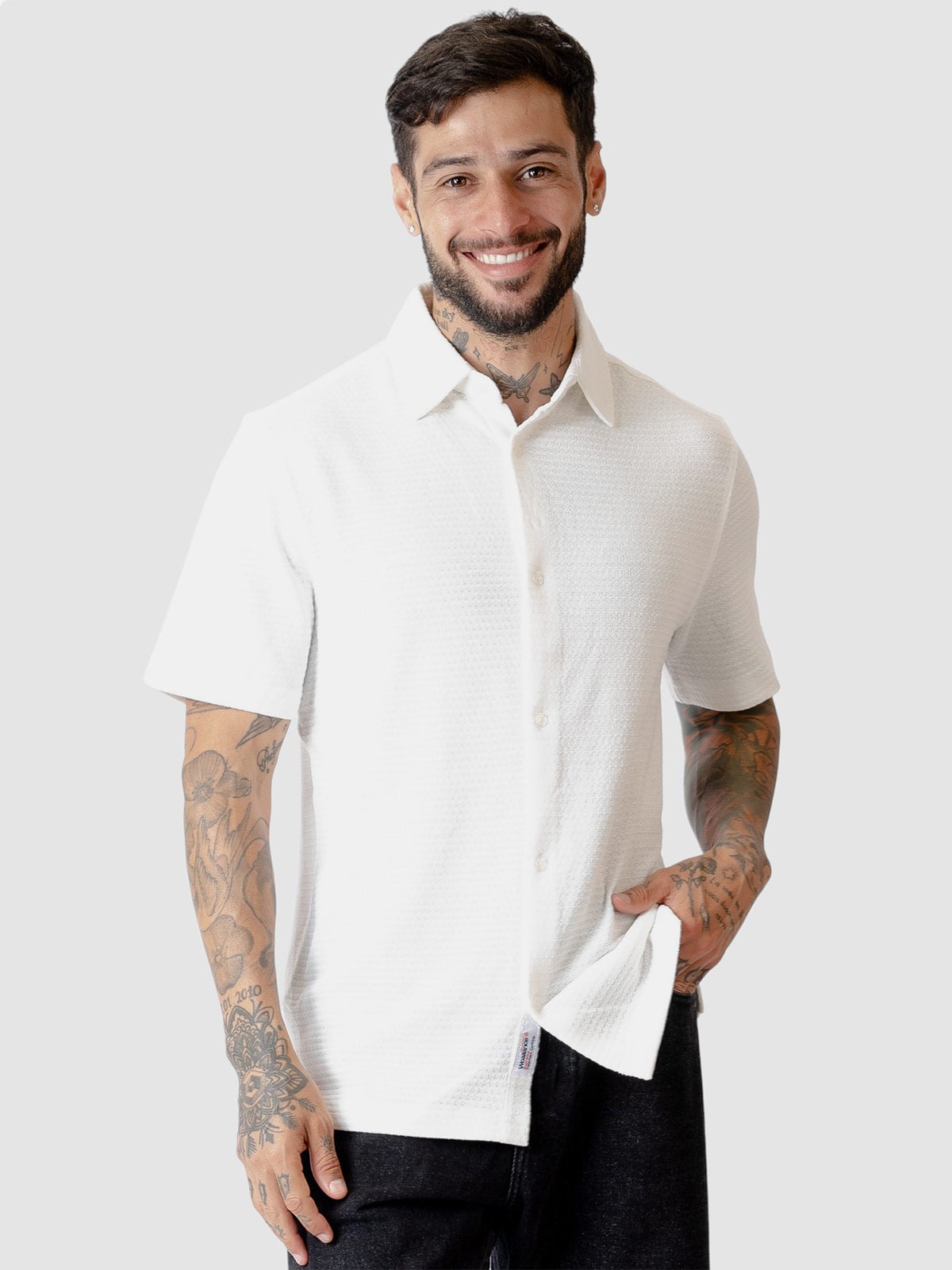 CAMISA MANGA CORTA ALGODÓN HOMBRE WOALLANCE - 1