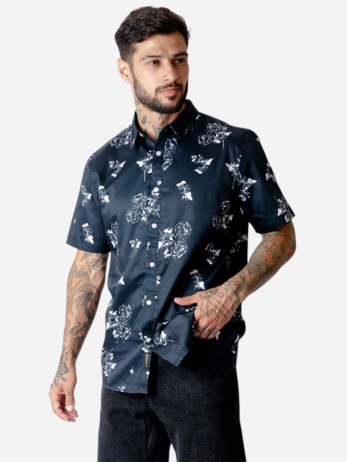 CAMISA MANGA CORTA ALGODÓN HOMBRE BLACKOUT COLORS - 3