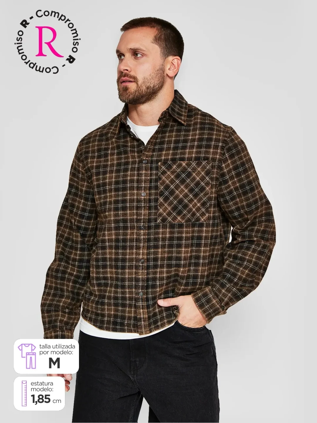 CAMISA MANGA LARGA ALGODÓN HOMBRE INDEX ARMI - 1