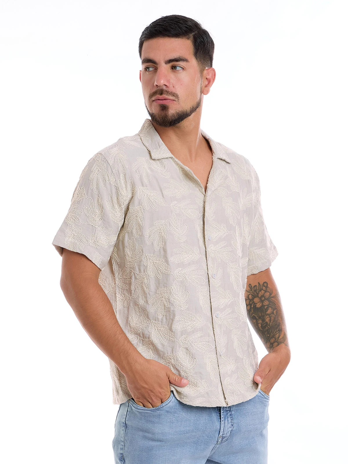 CAMISA MANGA CORTA ALGODÓN HOMBRE METAL JEANS HAWAI - 1