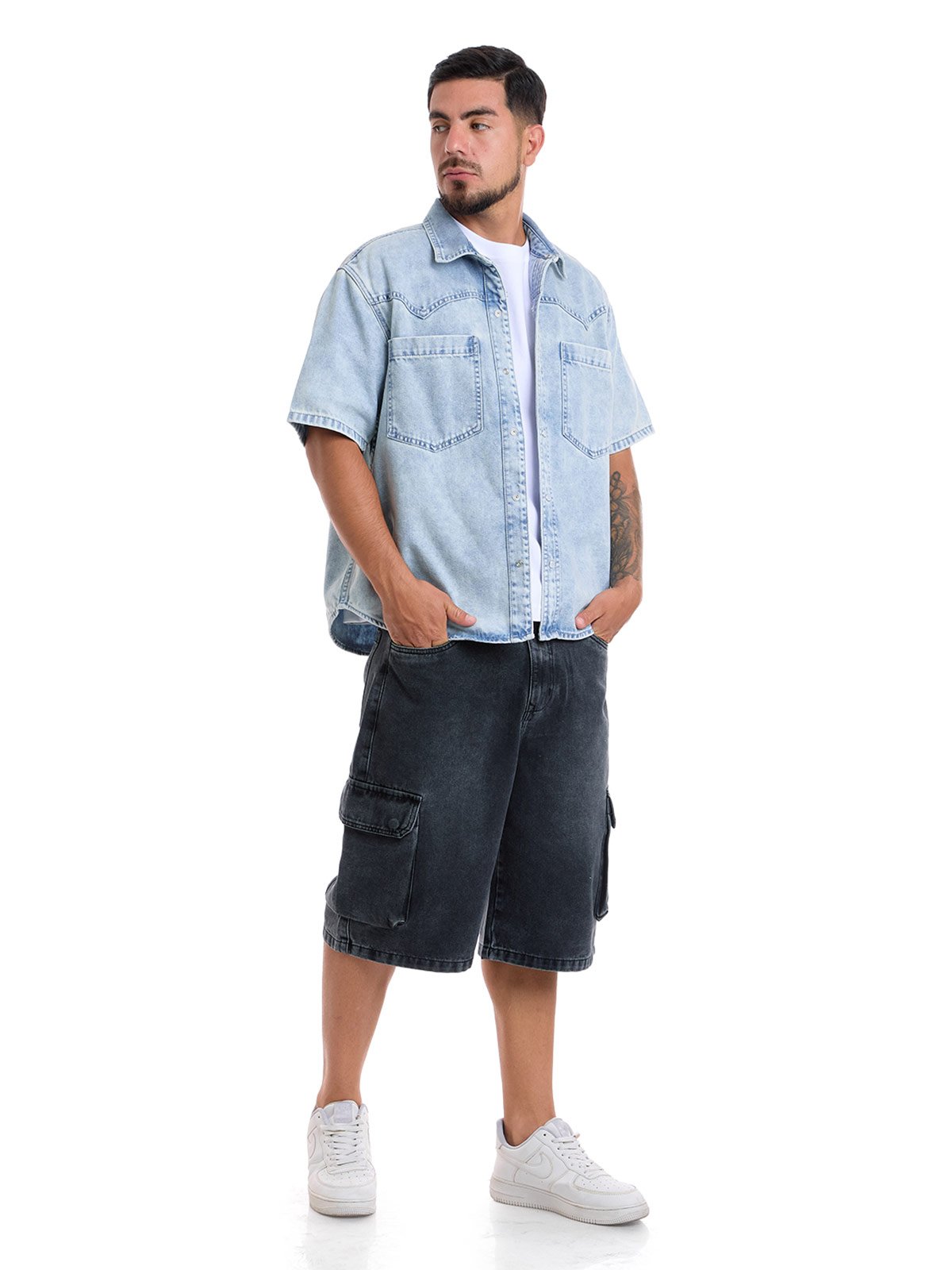 CAMISA MANGA CORTA ALGODÓN HOMBRE METAL JEANS ZONE - 4