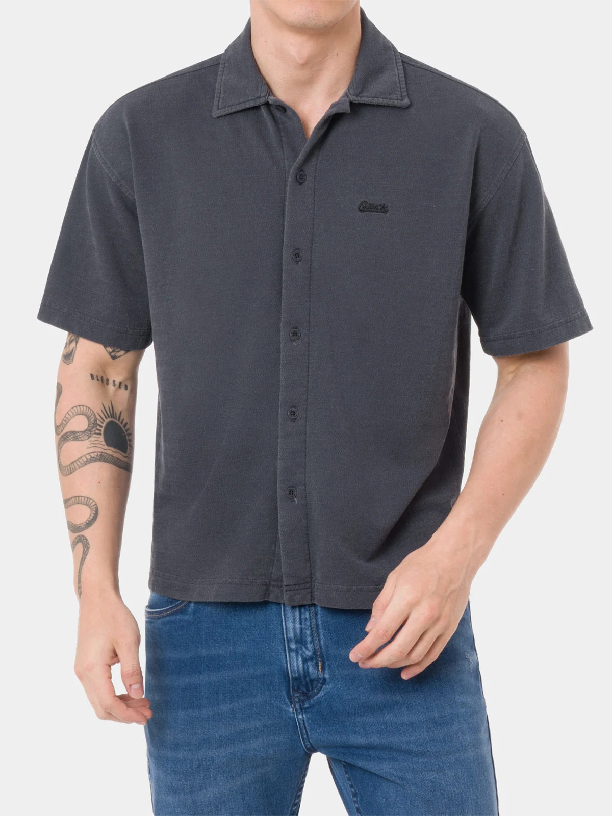 CAMISA MANGA CORTA HOMBRE GZUCK RENDRET BOXY FIT - 1