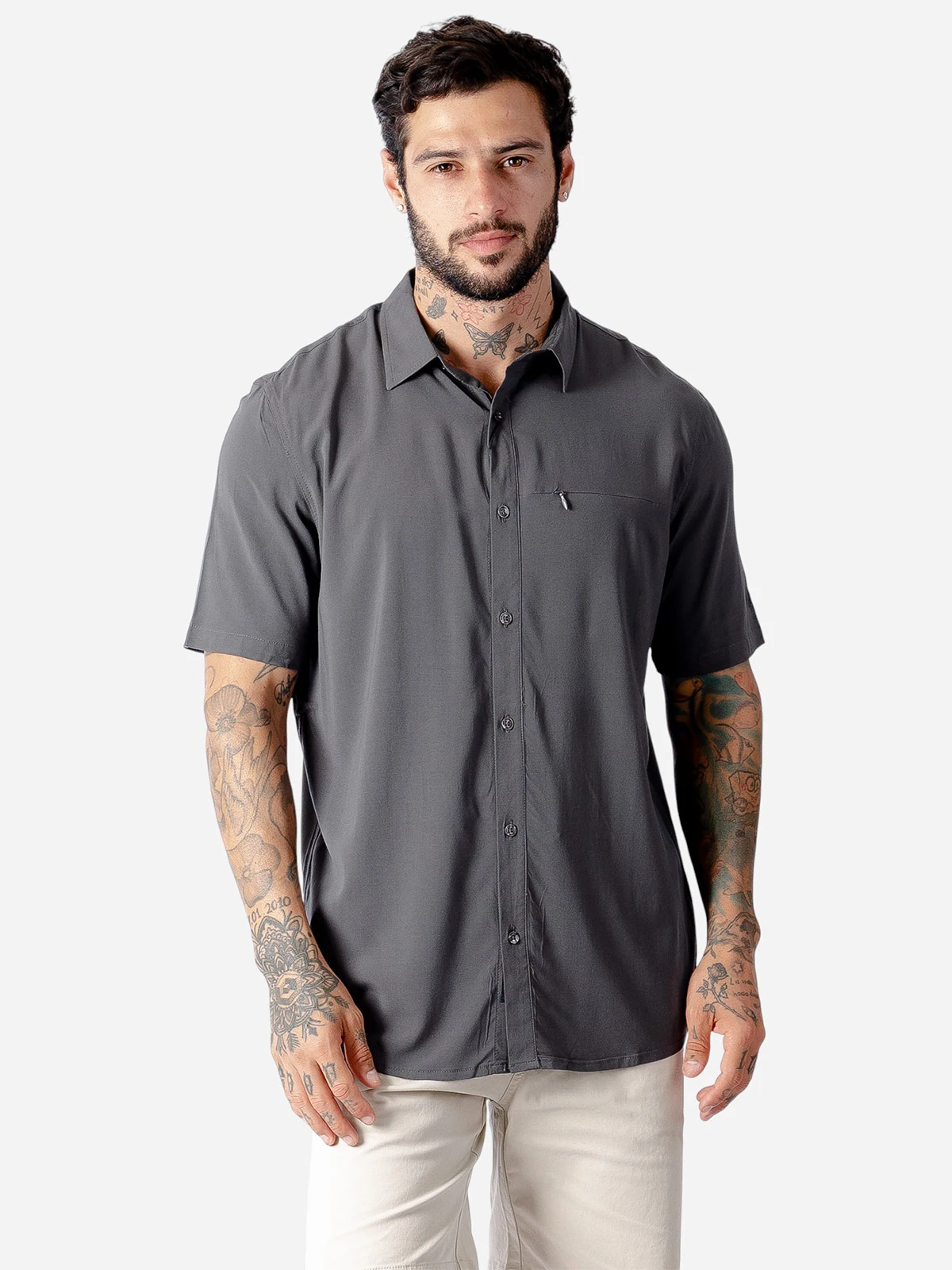 CAMISA MANGA CORTA ALGODÓN HOMBRE BLACKOUT - 1