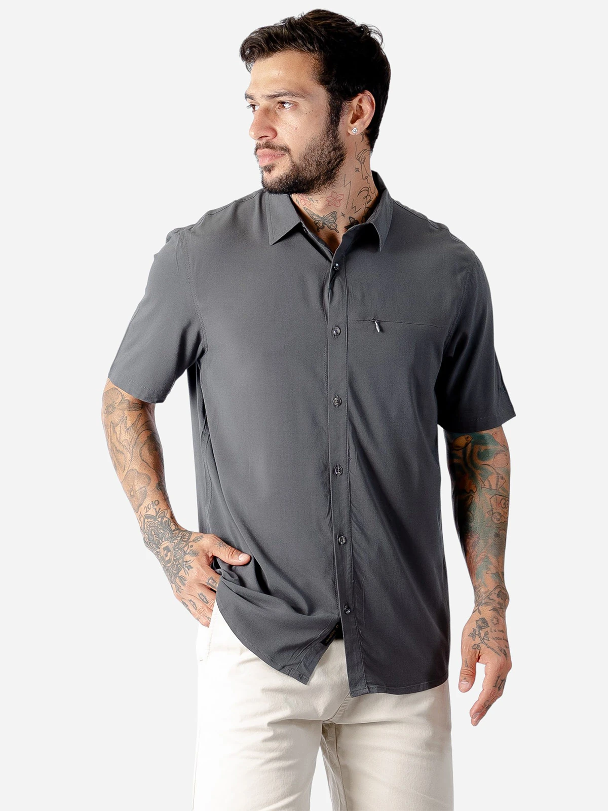 CAMISA MANGA CORTA ALGODÓN HOMBRE BLACKOUT - 3