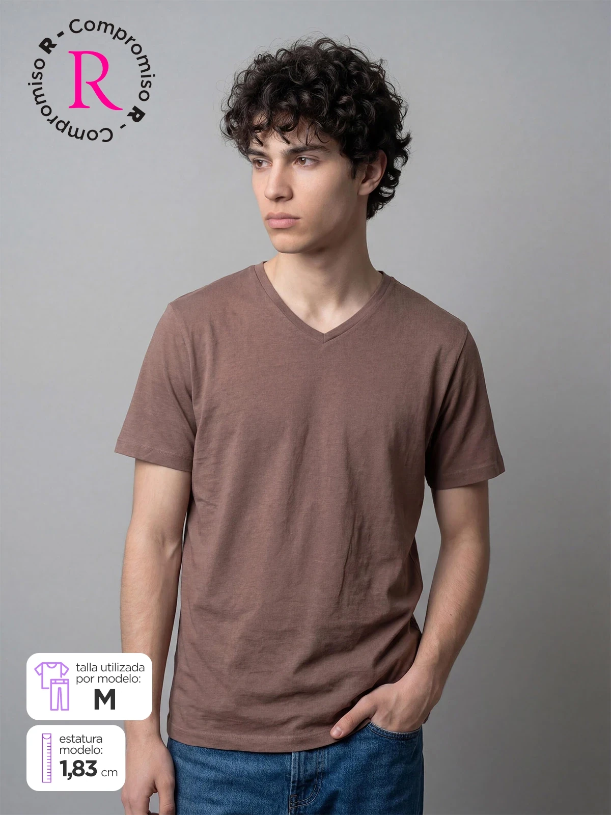 POLO MANGA CORTA INDEX HOMBRE REGULAR CUELLO V - 1