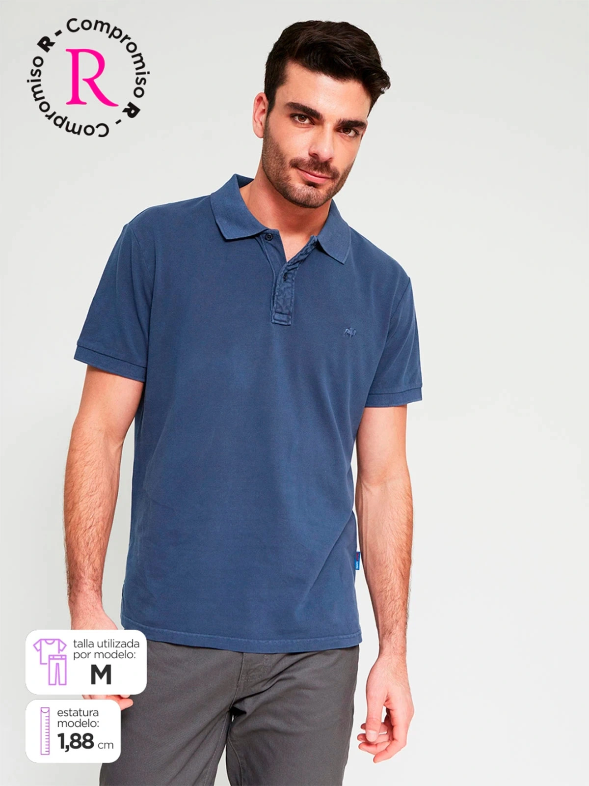 POLO MANGA CORTA ALGODÓN HOMBRE ROBERT LEWIS - 1