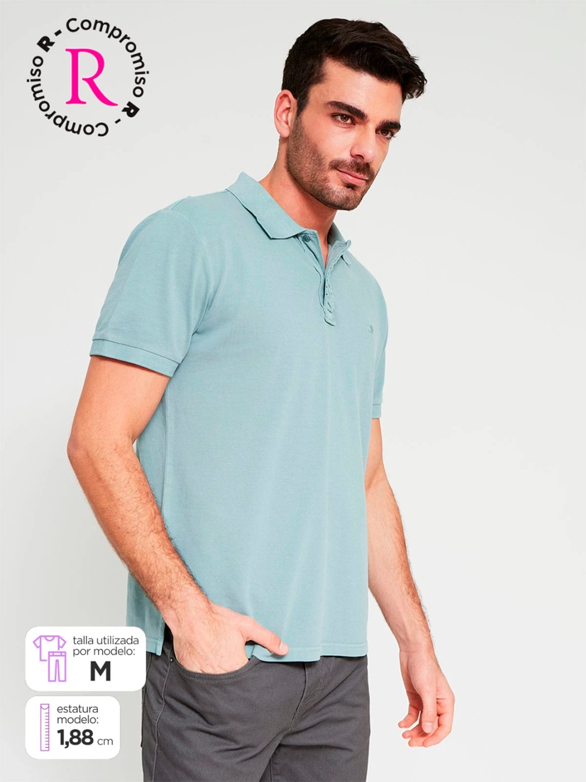 POLO MANGA CORTA ALGODÓN HOMBRE ROBERT LEWIS - 1