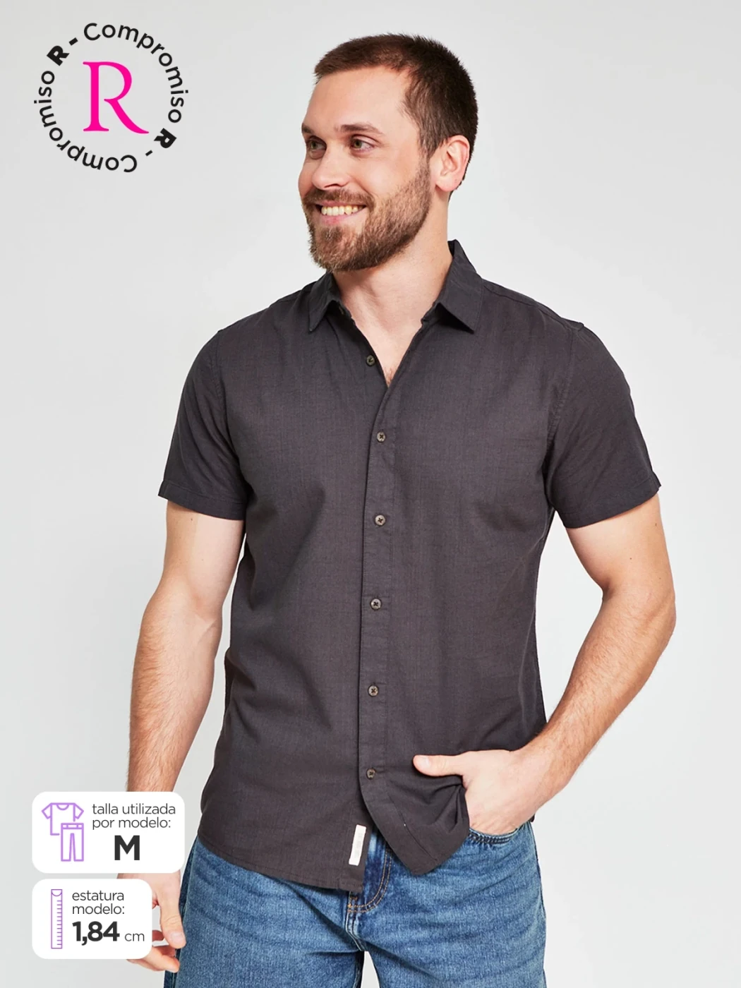 CAMISA MANGA CORTA ALGODÓN HOMBRE CLOUDBREAK - 1