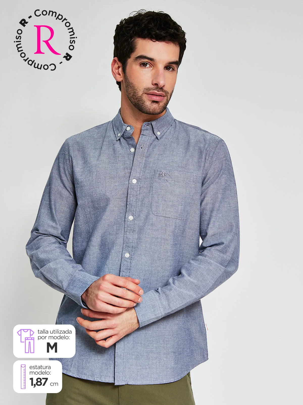 CAMISA MANGA LARGA ALGODÓN HOMBRE ROBERT LEWIS - 1