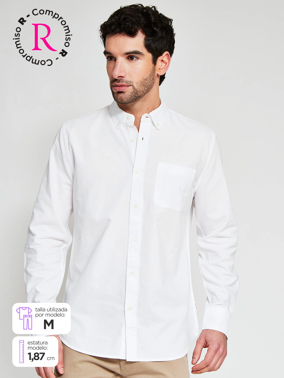 CAMISA MANGA LARGA ALGODÓN HOMBRE ROBERT LEWIS - 1