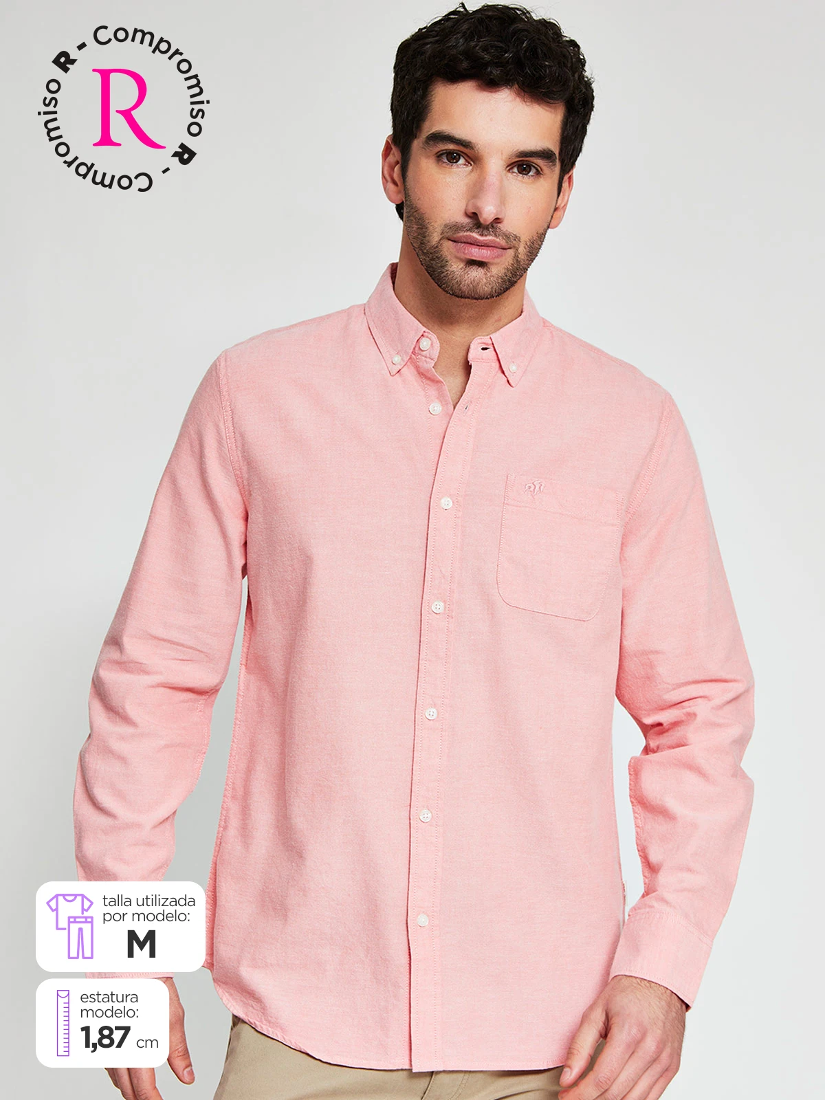 CAMISA MANGA LARGA ALGODÓN HOMBRE ROBERT LEWIS - 1
