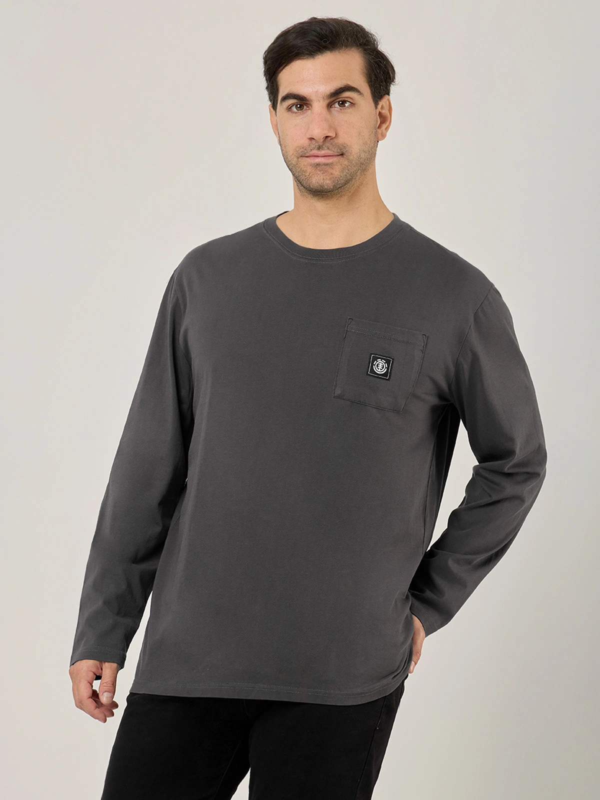 POLOS MANGA LARGA HOMBRE ELEMENT GRIS OSCURO - 1