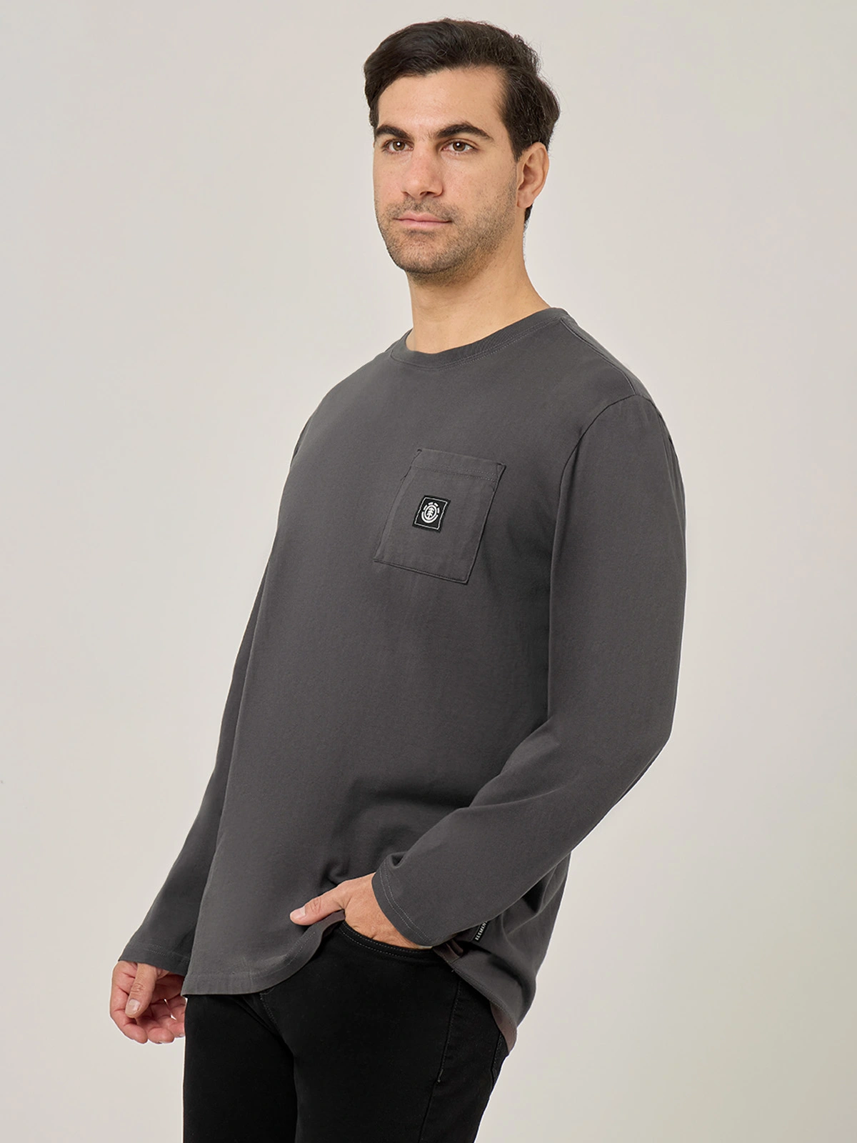 POLOS MANGA LARGA HOMBRE ELEMENT GRIS OSCURO - 3