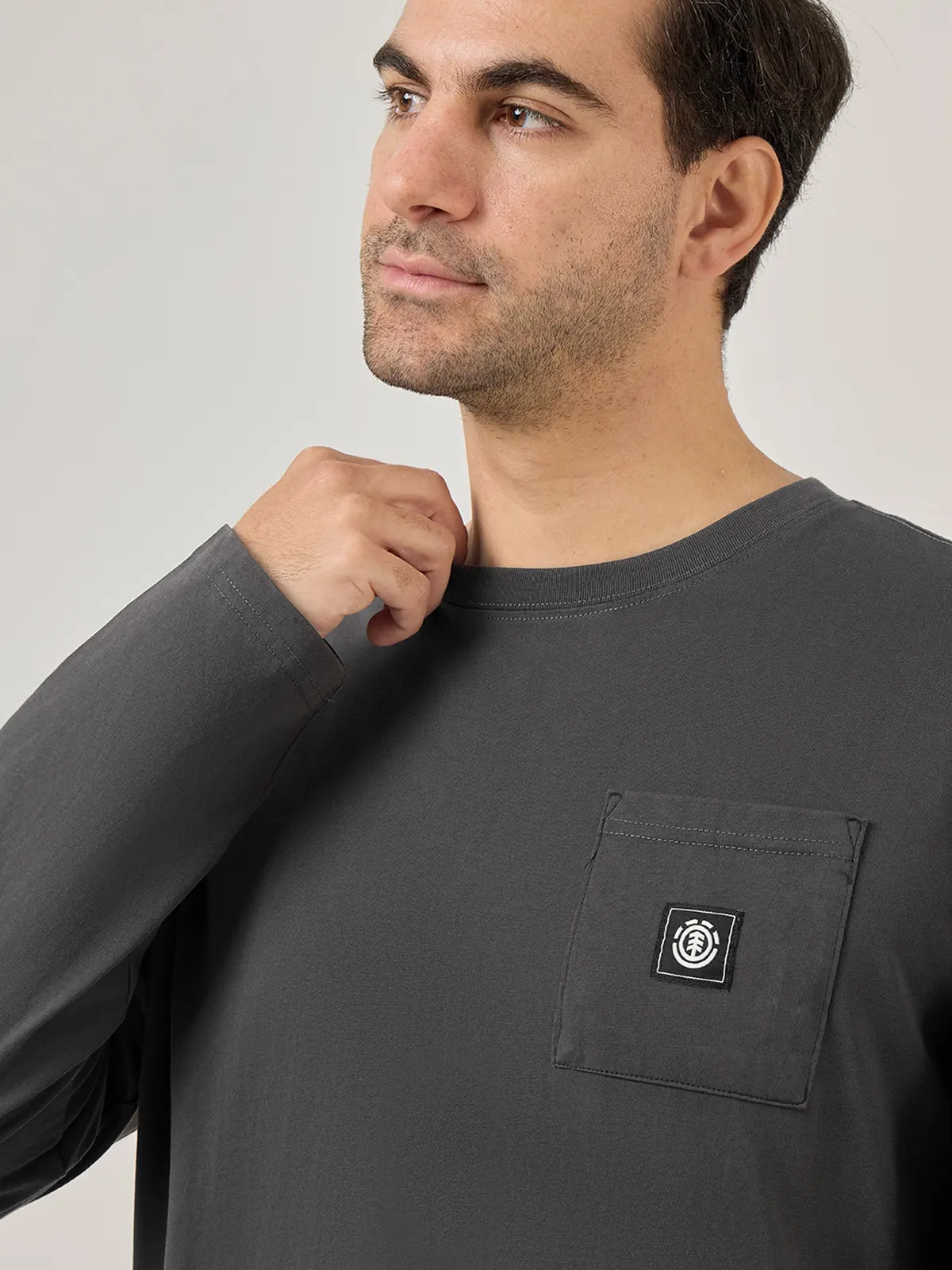 POLOS MANGA LARGA HOMBRE ELEMENT GRIS OSCURO - 4